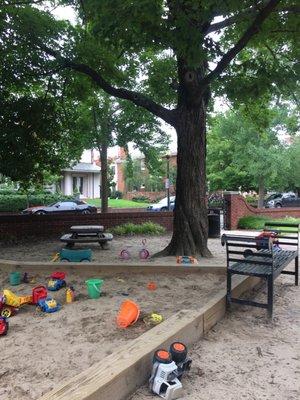 One of few playgrounds with shade from trees.