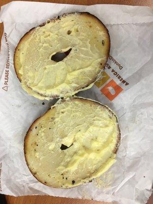 This is my bagel with butter... btw butter is not cream cheese