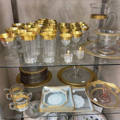 Gold crystal glass set