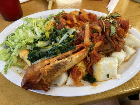 Lamb shank with fufu