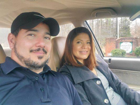 Alfredo and Adelisa Villatoro on the way to a client's home service repair.