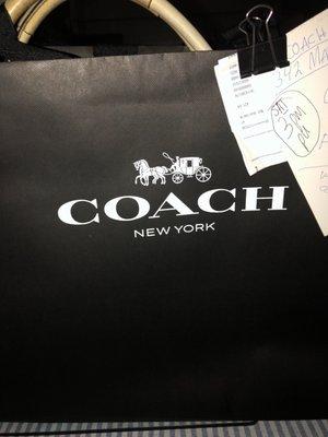 Coach pack bag nice touch