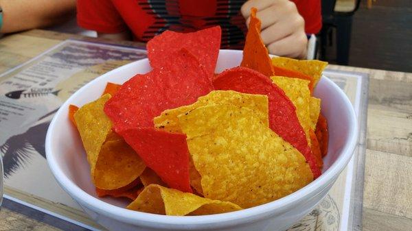 Guac dirty to me chips ($16). Perfectly fine.