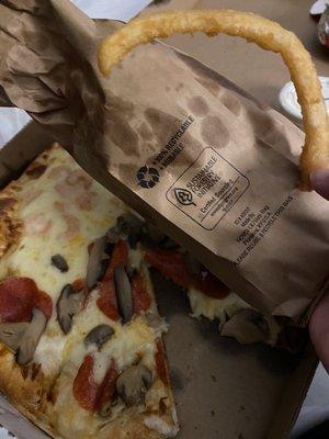 French Fries & Pepperoni/Mushroom Cheese Pizza