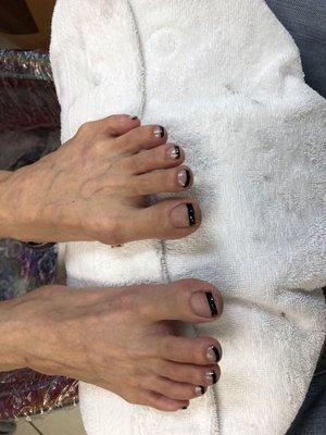 Halloween french tip pedicures  Happy Halloween