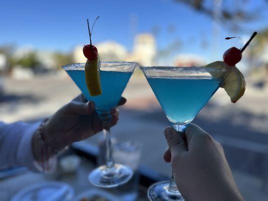 Blueberry lemon drop martini