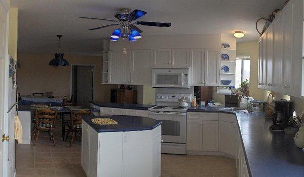 Awesome counter, located between fridge and stove - optimal use and design.