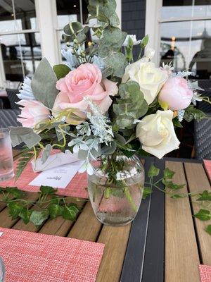 Fresh flower center piece arrangements for a college graduation!