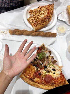 Huge pizza slice for $1.99