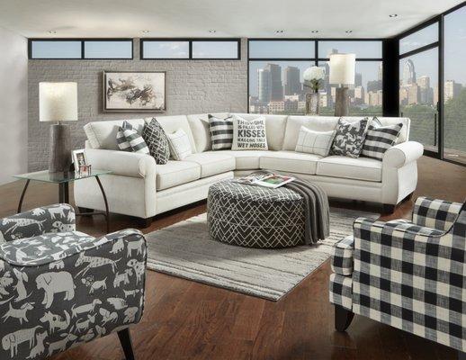 Popstitch Sectional Cream & Black