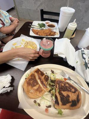 Fajita Torta and Queso Birria was delicious and fresh. Customer service was excellent he kept checking on us for our every need.