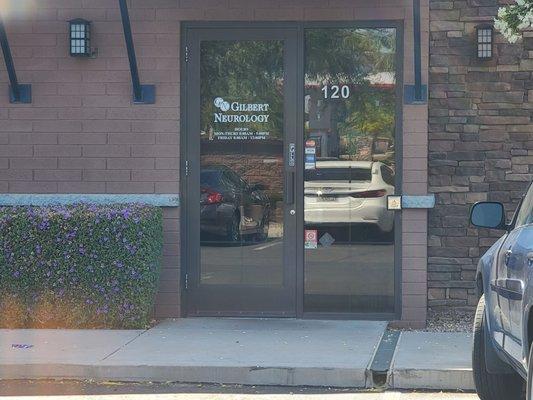 Front door to business on right hand side. You can also enter through the chiropractic office on the left hand side (not pictured).