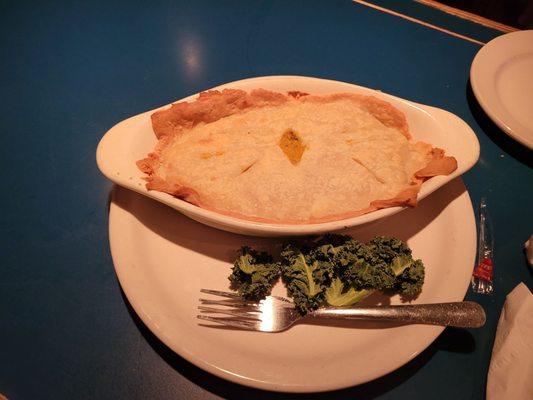 Chicken Pot Pie special with soup and salad.