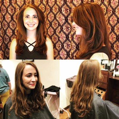 Before and After color and haircut by Tisha