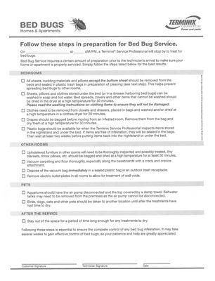 Bed Bugs Preparation