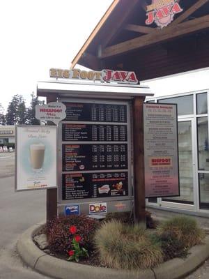 Drive thru menu