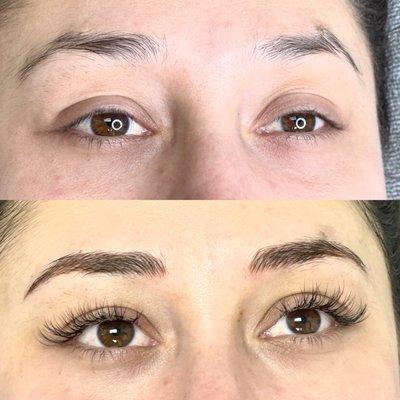 Microblading brows and Classic lashes