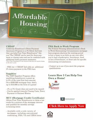 We specialize in the 5% Down Payment Assistant Program.  You don't have to be a 1st time homebuyer.