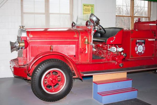 Our oldest and most popular exhibit is a 1927 hand built fire truck that was built in Logansport, Indiana.