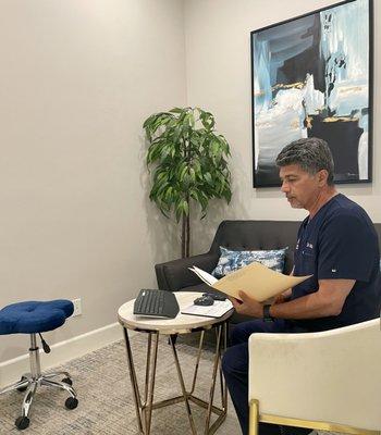 Dr. Vaziri carefully reviews each patients health history.