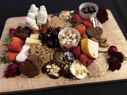 Valentine's Sweets & Cheese Board