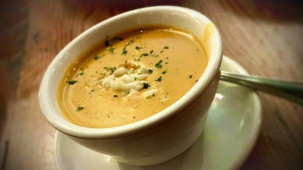 Roasted Red Pepper & Crab Bisque