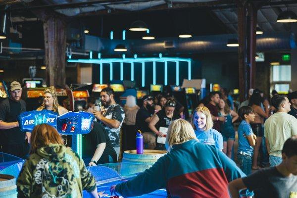 Cidercade has almost 300 classic and modern arcade games, pinball machines, skee-ball, pool tables, air hockey, and more!