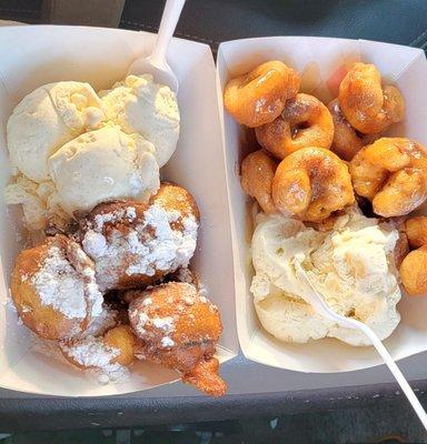 Deep fried oreos & caramel drizzle.