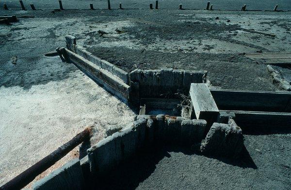 Old equipment (walls made of wood) that was once used to operate the salt ponds. - - - Tom Brody