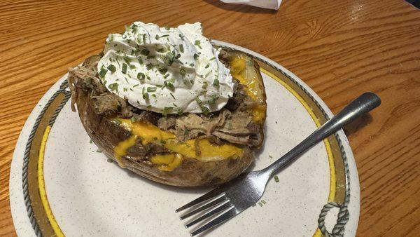 Loaded baked potato with pulled pork