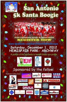 San Antonio 5k Santa Boogie, mark your calendars for next year... Saturday, 12/7/13!