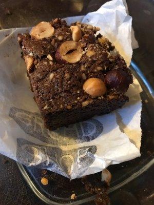 Delicious brownies with hazelnuts