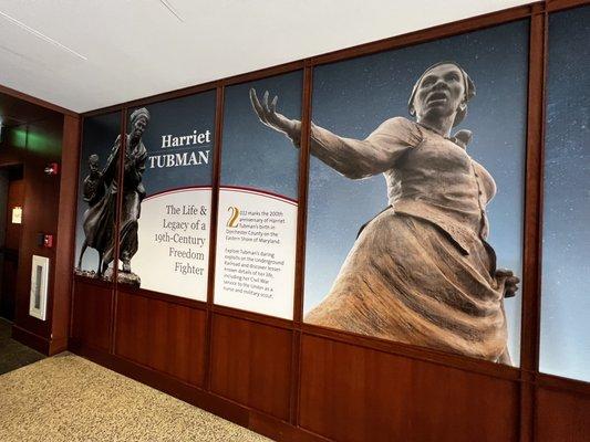 Part of the huge wall display explaining the legacy of Harriet Tubman