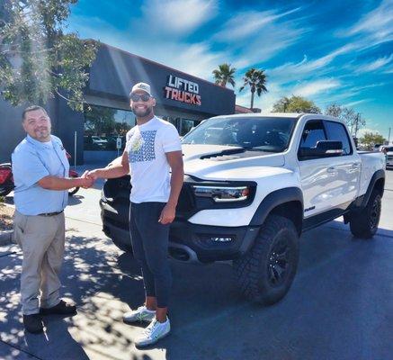 Arizona Cardinals Linebacker, Zaven Collins with his new Ram from Lifted Trucks