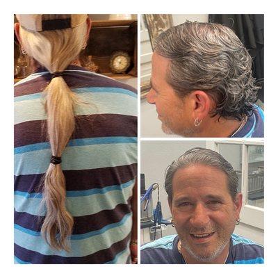 Star's first visit to Blades was a big one...a big cut as he said goodbye to all this length! Thanks for trusting Blades with your new look!