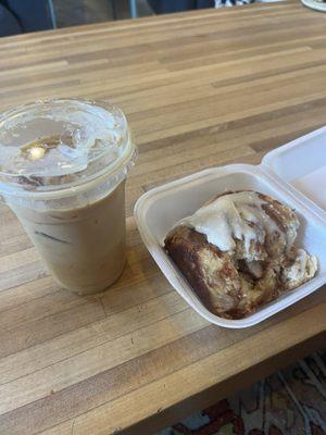 Iced canala and cinnamon roll