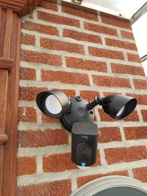 Replace old outdoor light to Ring motion security camera with lights.