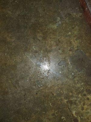 Water on the floor in the unit.