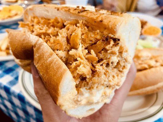 The glorious 1/2 lb. Buffalo Chicken Cheesesteak, up close and personal - June 2019