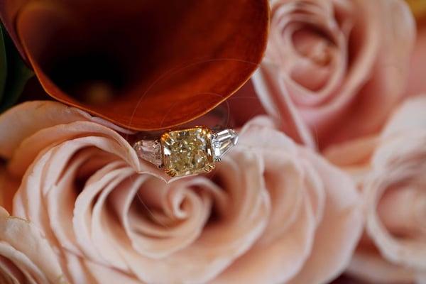 Beautiful Yellow diamond engagement ring