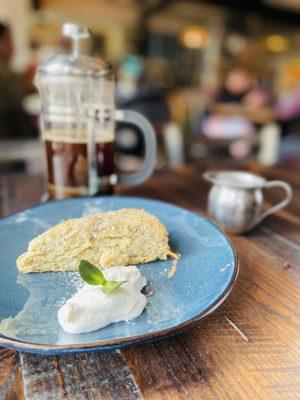 Coconut scone: authentic, flaky, and freshly made