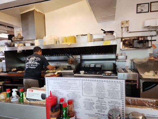 Frank's griddle and his awesome cook.