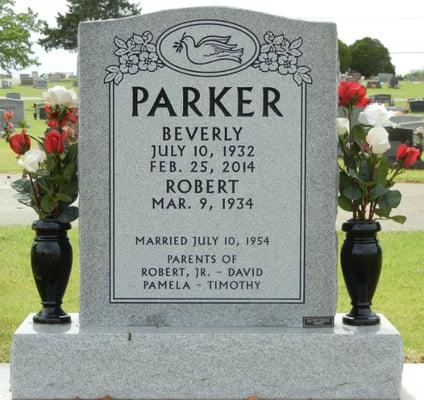 Grey Granite Companions Memorial for the Parker's.