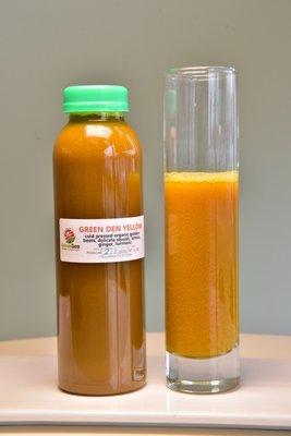 Organic, cold pressed, raw alive squash, golden beets, lemon, turmeric and ginger, best organic cold press juices in Fort Lee