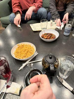 Mac and Cheese as well as beer battered cheddar cheese curds