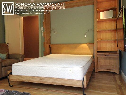 Craftsman style Sonoma Wallbed made from amber bamboo.