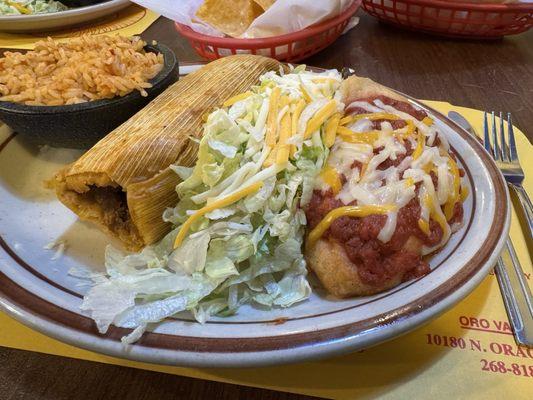 Chile Relleno & Beef Tamale