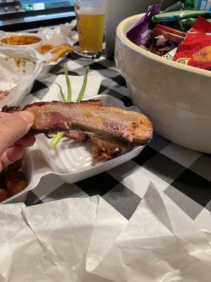 Rib from two meet combo. We tried them all, they were old and tough.