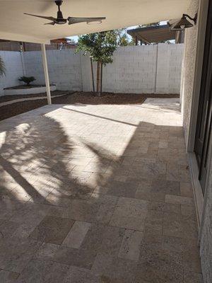 Travertine patio