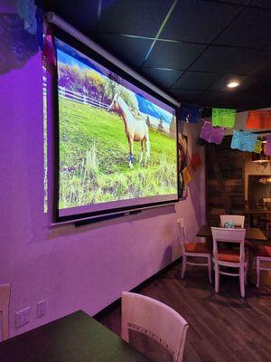 Seating area of Green Ghost Tacos.